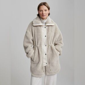 Varley Jamie Sherpa Jacket - chateau grey beige, size S NWT